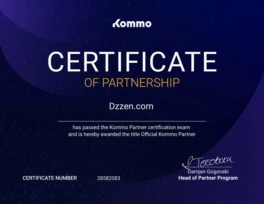 Certificate Dzzen